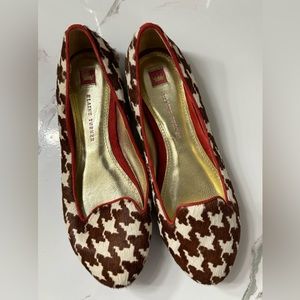 Elaine turner red cow print flats